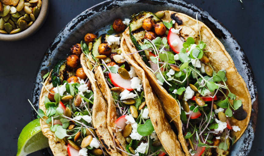 taco with sprouts