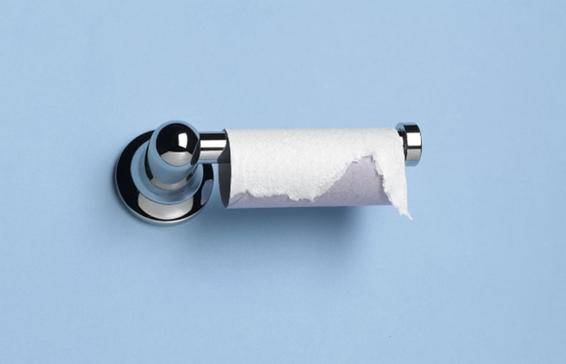 empty toilet paper